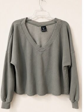 Nike Olive Green V-Neck Women's Sweater